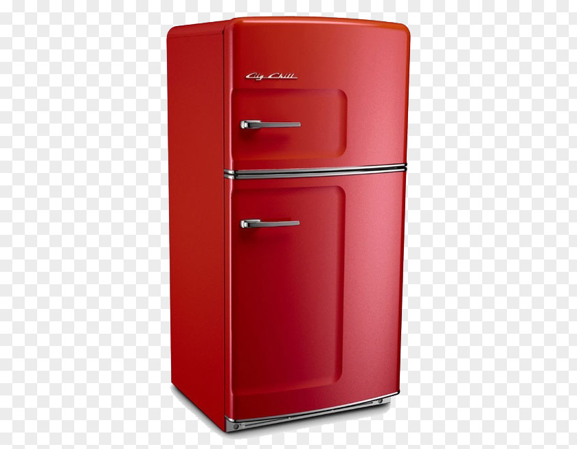 Red Refrigerator Kitchen Retro Style Exhaust Hood Stove PNG