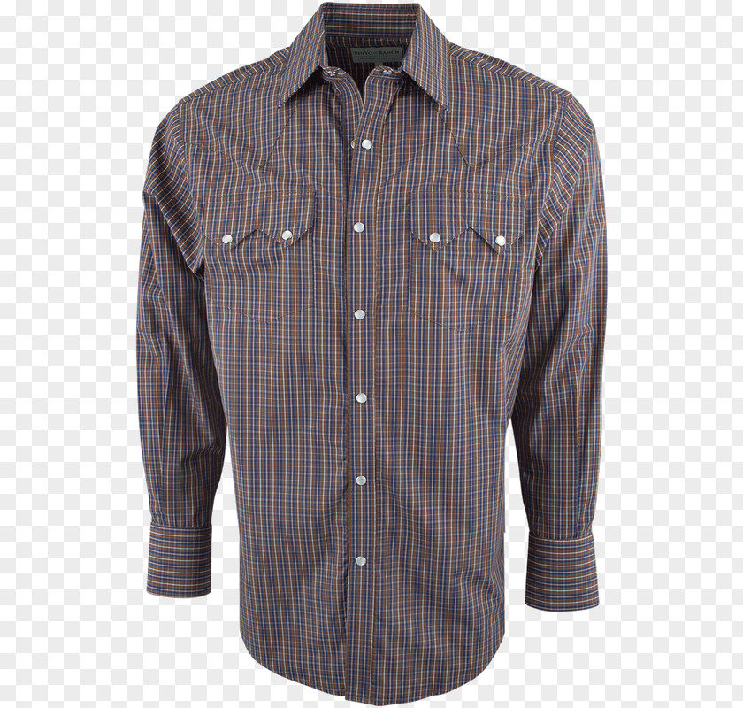 Brown Stripes Dress Shirt Long-sleeved T-shirt Tartan PNG