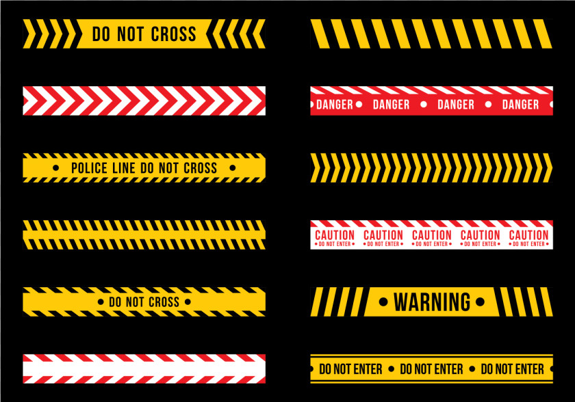 Police Tape Hazard Barricade Graphic Design Line PNG