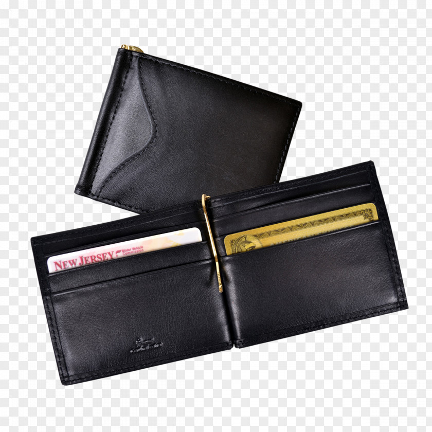 Genuine Leather Money Clip Wallet Pocket Credit Card PNG