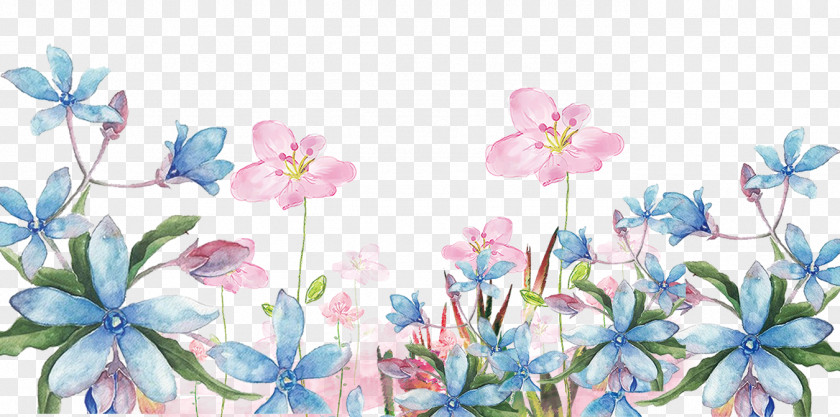 Hand Painted Small Fresh Flower Plants Floral Design Cut Flowers Blossom Pattern PNG