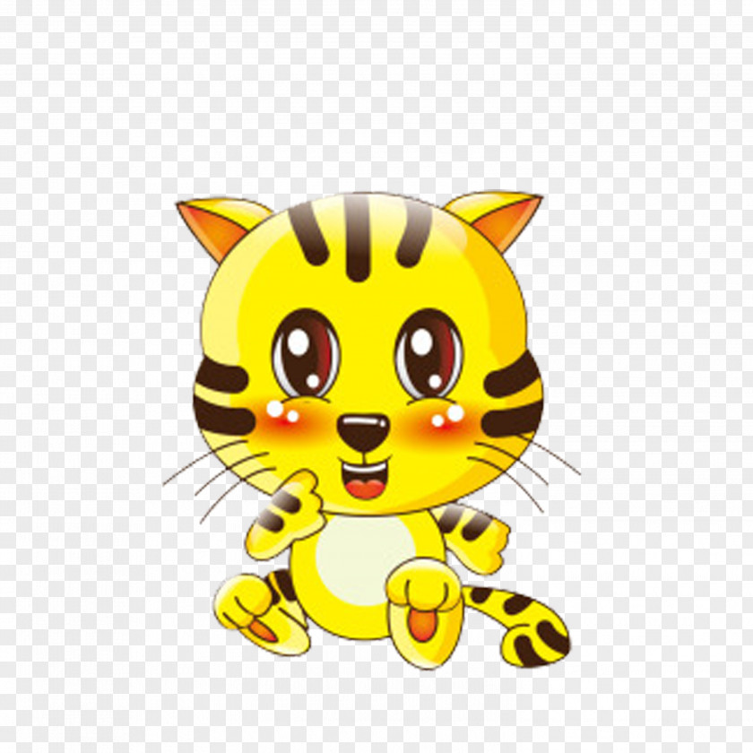 Little Tiger Cat Animal Cartoon Cuteness PNG