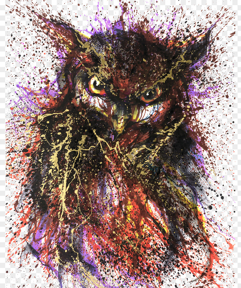 Owl Chinese Art Painting Tunan Graffiti PNG