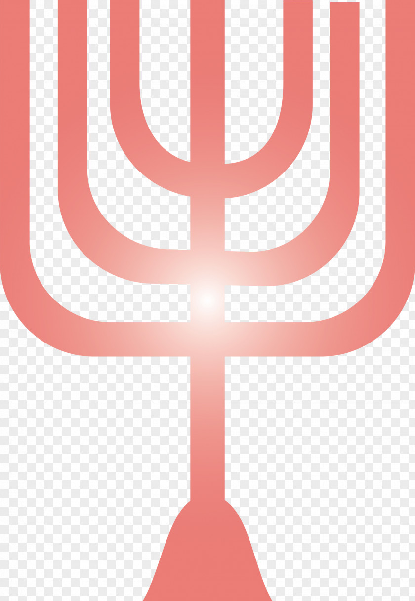 Pink Line Menorah Symbol Cross PNG