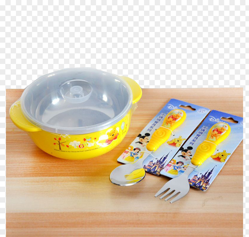 Children Bowl And Spoon Fork On The Table PNG