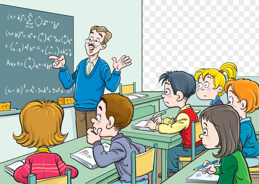 Mathematics Class Classroom Teacher Blackboard Lesson PNG