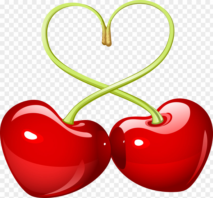 Cherry Love Heart Clip Art PNG