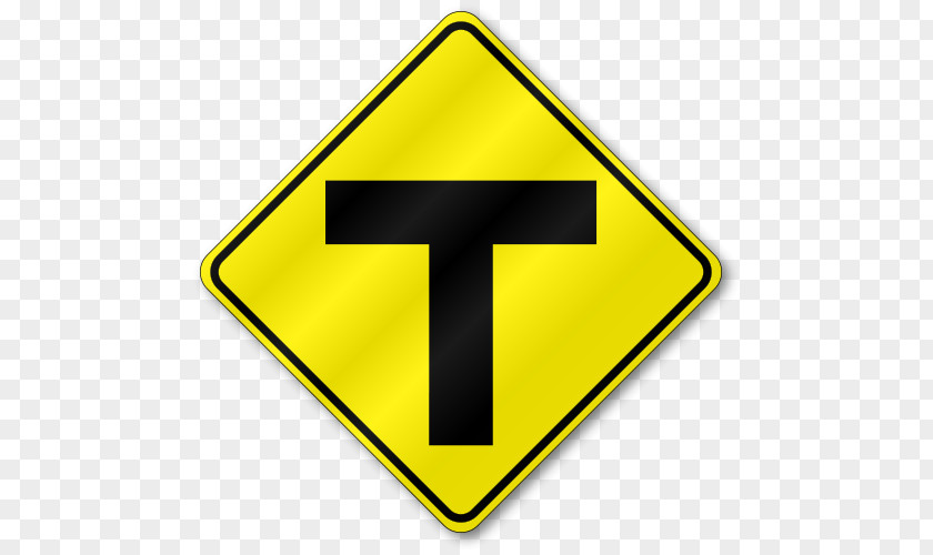 Driving Traffic Sign Warning Intersection Three-way Junction PNG