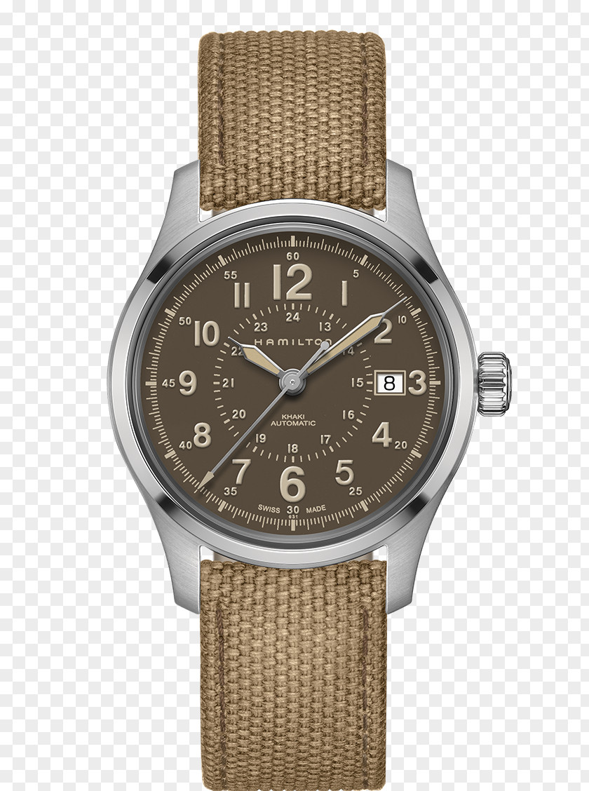 Khaki Hamilton Watch Company Automatic Strap Military PNG