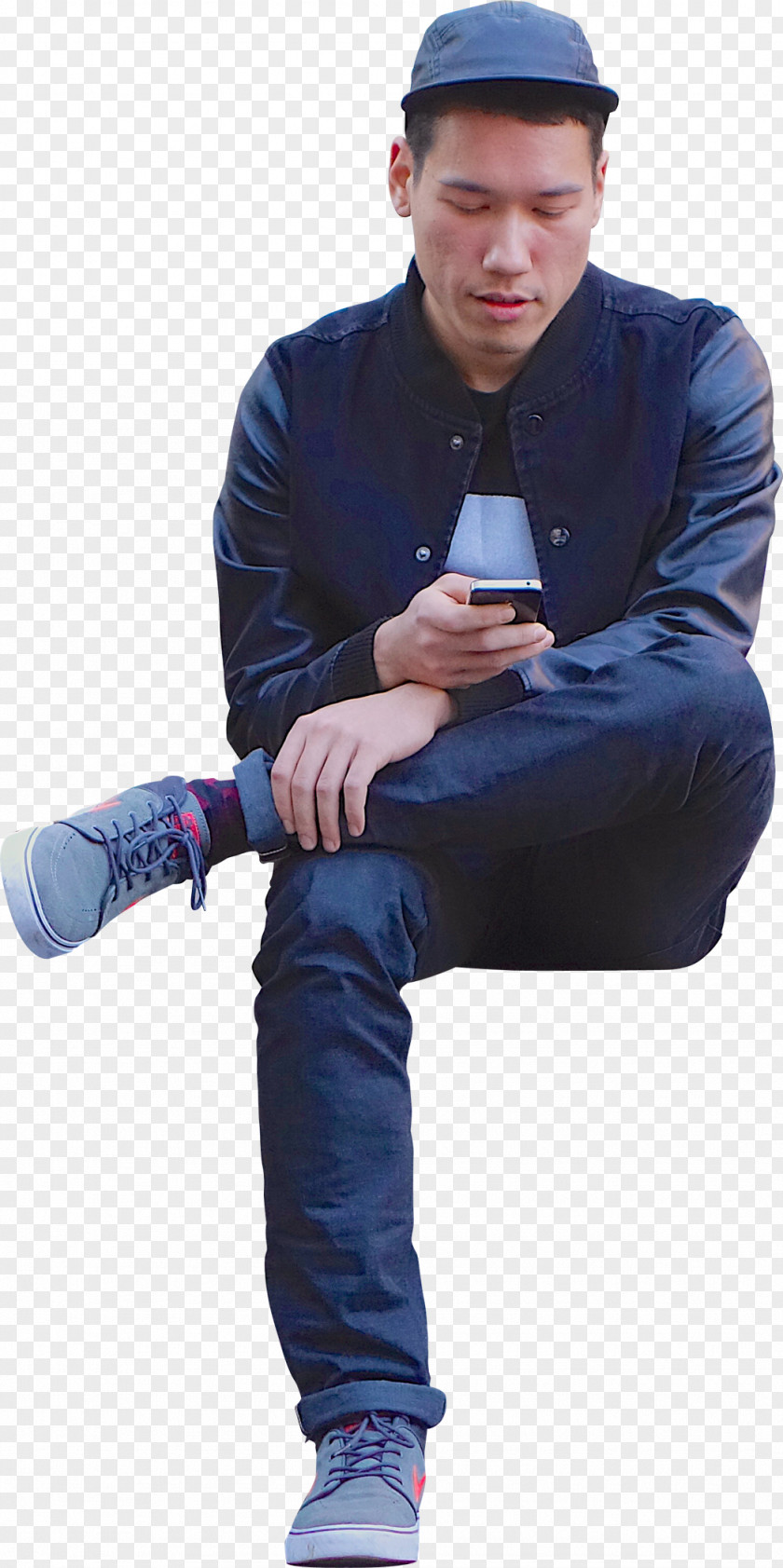 Sitting Man Manspreading PNG