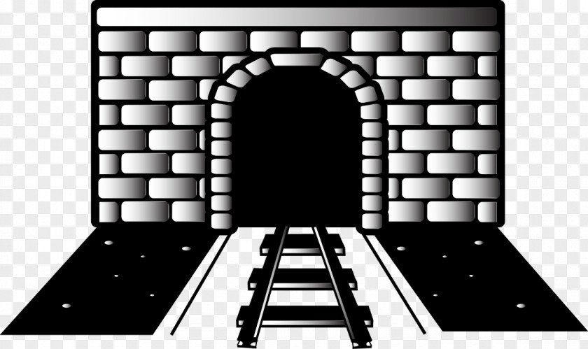 Vector Illustration Railway Tunnel Rail Transport Train Clip Art PNG