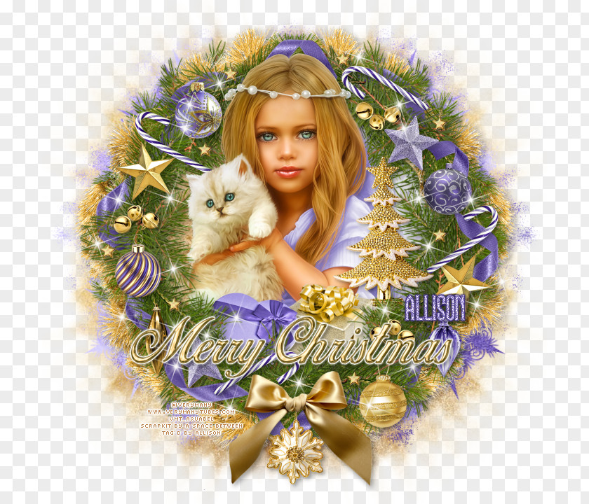 Angel Baby Christmas Ornament Decoration Violet Lilac PNG