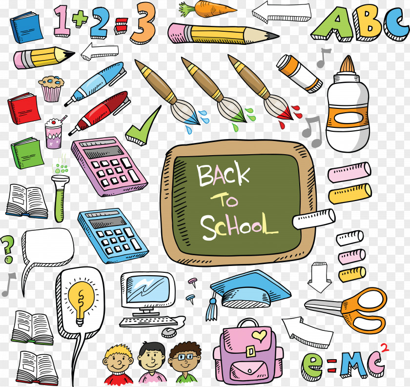 Back To School Doodle Education Drawing PNG