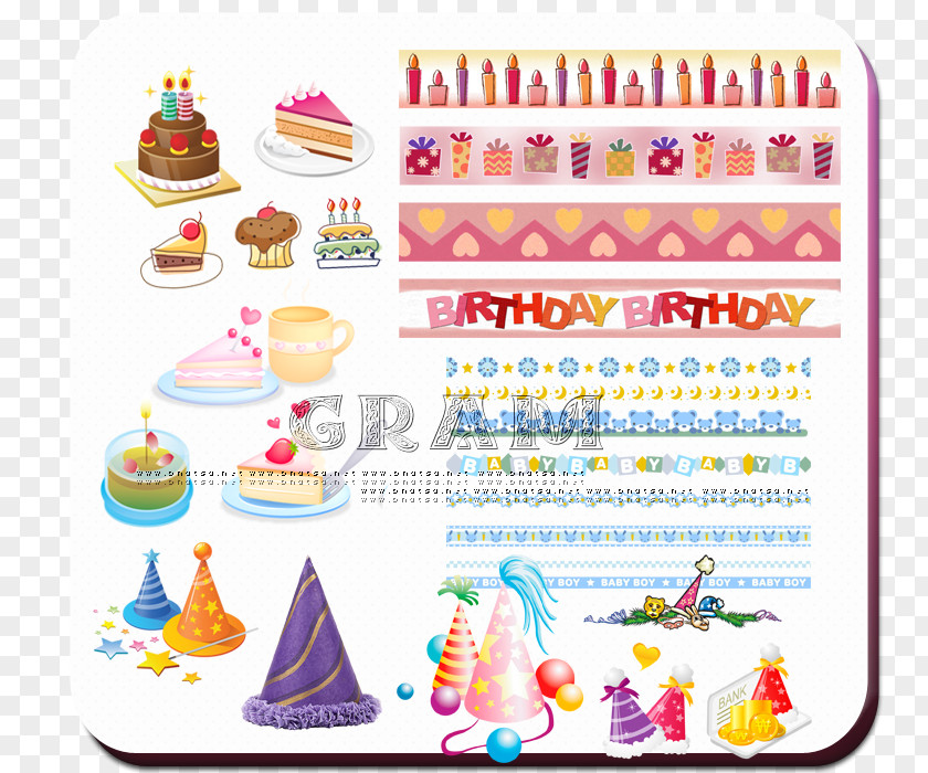 Birthday Food Cake Decorating Clip Art PNG