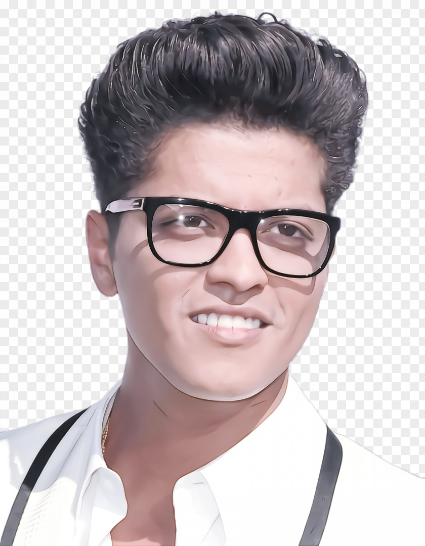 Black Hair Cool Glasses PNG