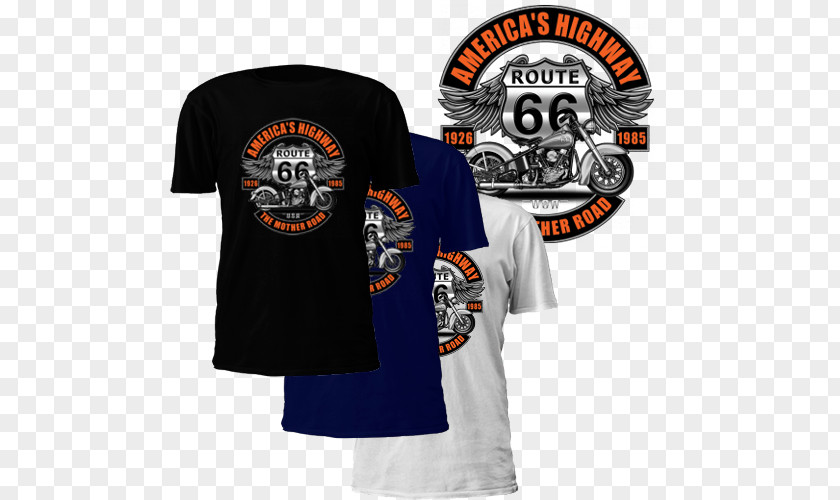 T-shirt U.S. Route 66 Clothing Gildan Activewear PNG