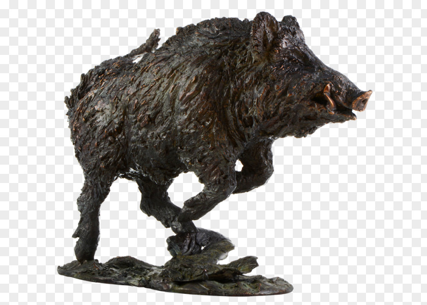 Wild Boar Peccary Cattle Bronze Sculpture PNG
