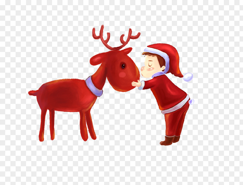Reindeer Red Christmas Day Santa Claus Image Illustration PNG