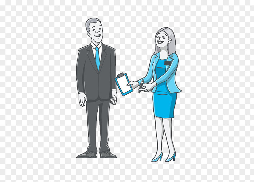 Cartoon Business People Illustration PNG