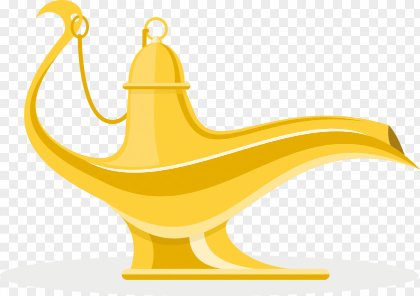 Vector Illustration Yellow Iron Lamps Aladdin Lamp Clip Art PNG