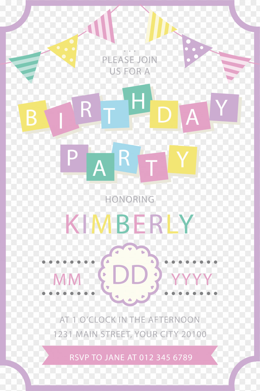 Birthday Party Invitation Poster Paper Wedding Gift PNG