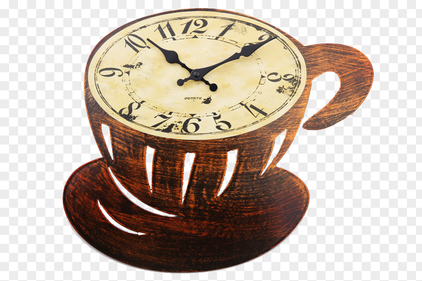 Coffee Table Clock Cup Latte Kitchen PNG