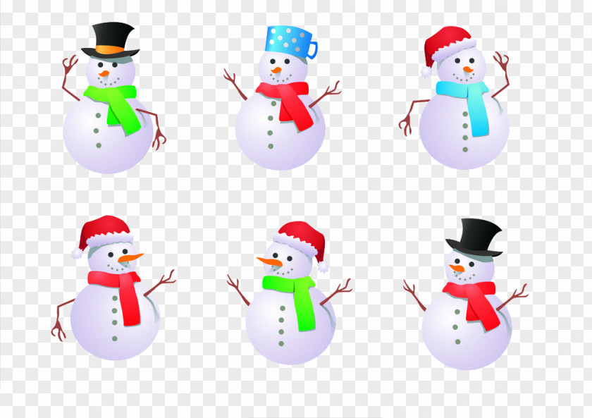 Color Snow Crowd Snowman Download Icon PNG