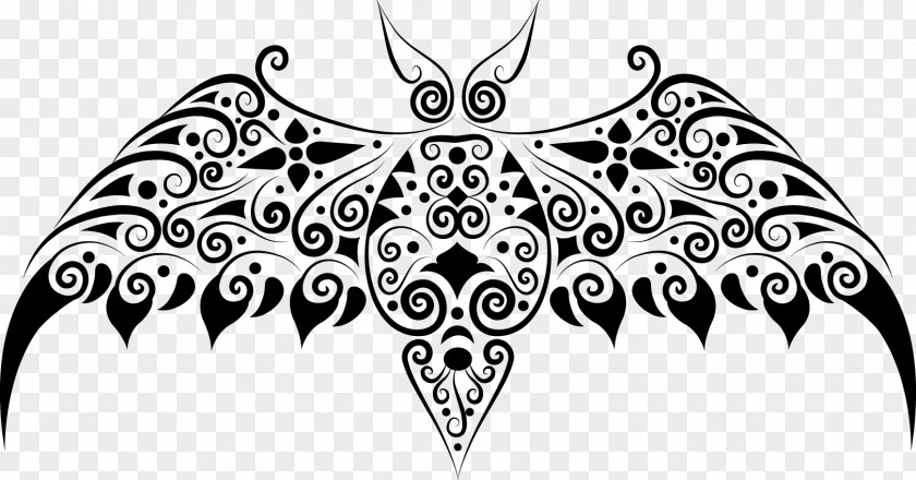 Vector Bat Drawing Ornament Illustration PNG