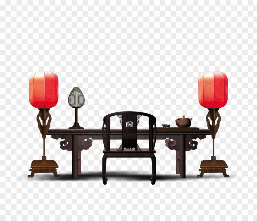 Chinese Seat Table Chair Desk Furniture PNG