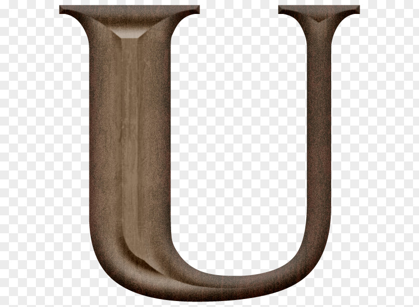 U Wood Letter Sculpture PNG