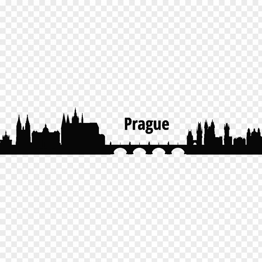 City Landmarks Prague Wall Decal Skyline PNG