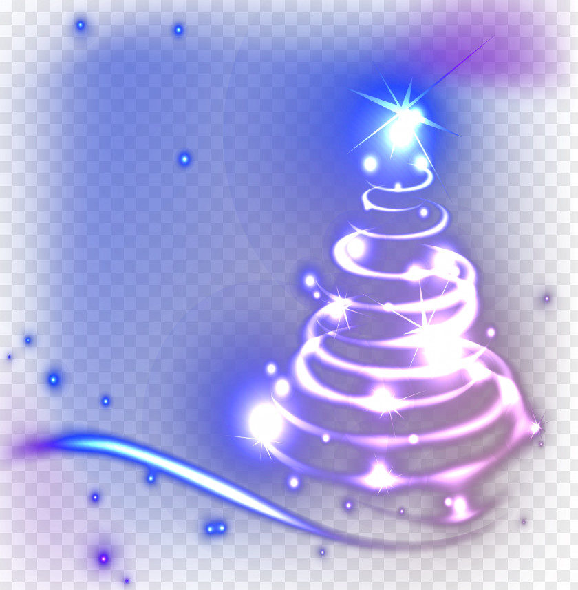 Cool Christmas Tree Vector Material Light PNG