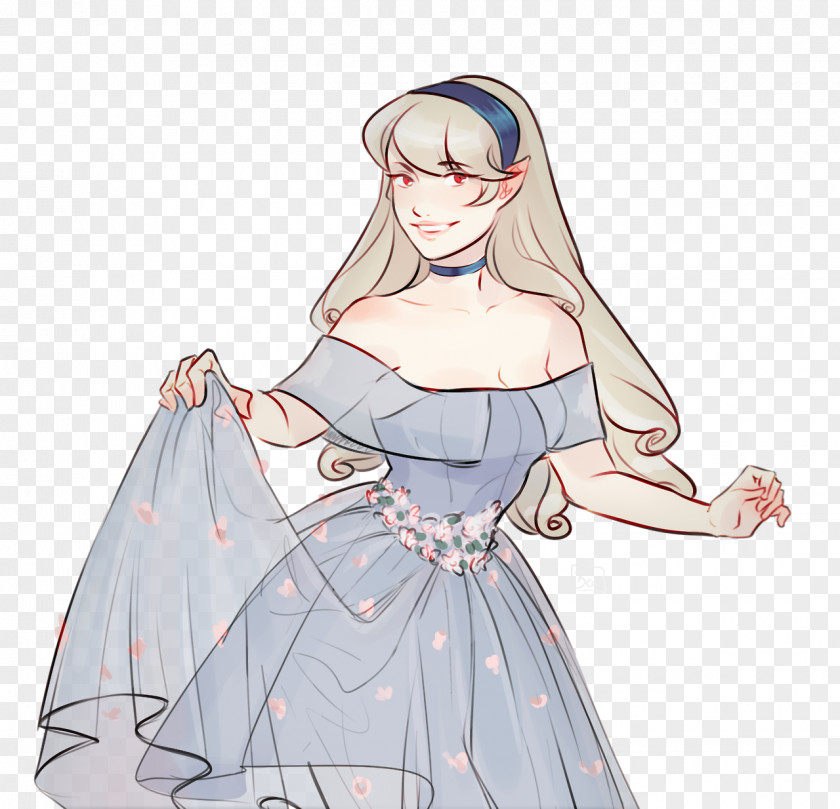 Line Art Dress Human Hair Color Sketch PNG