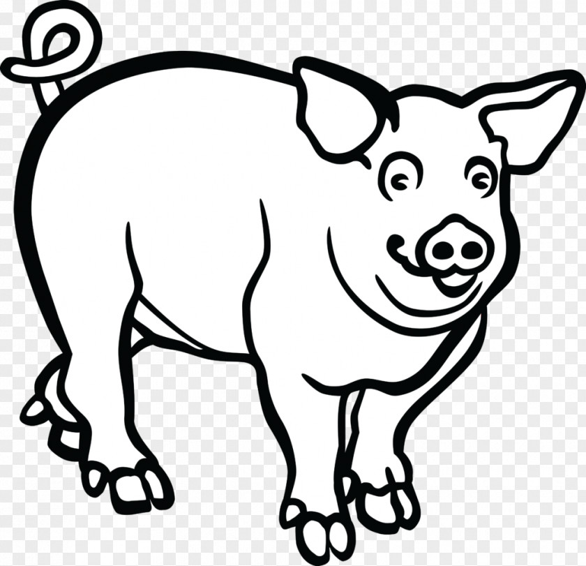 Cow Large White Pig Black Middle Clip Art PNG