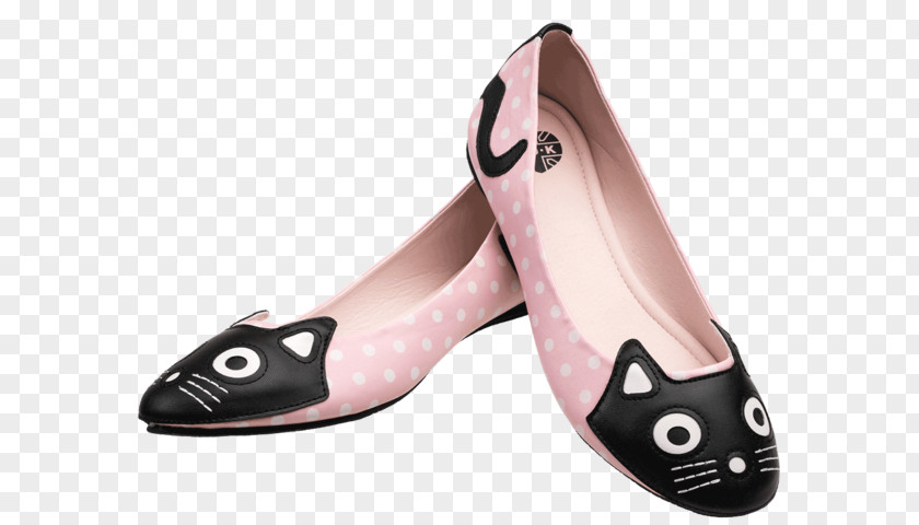 Dot Pink Ballet Flat Shoe Walking Polka PNG