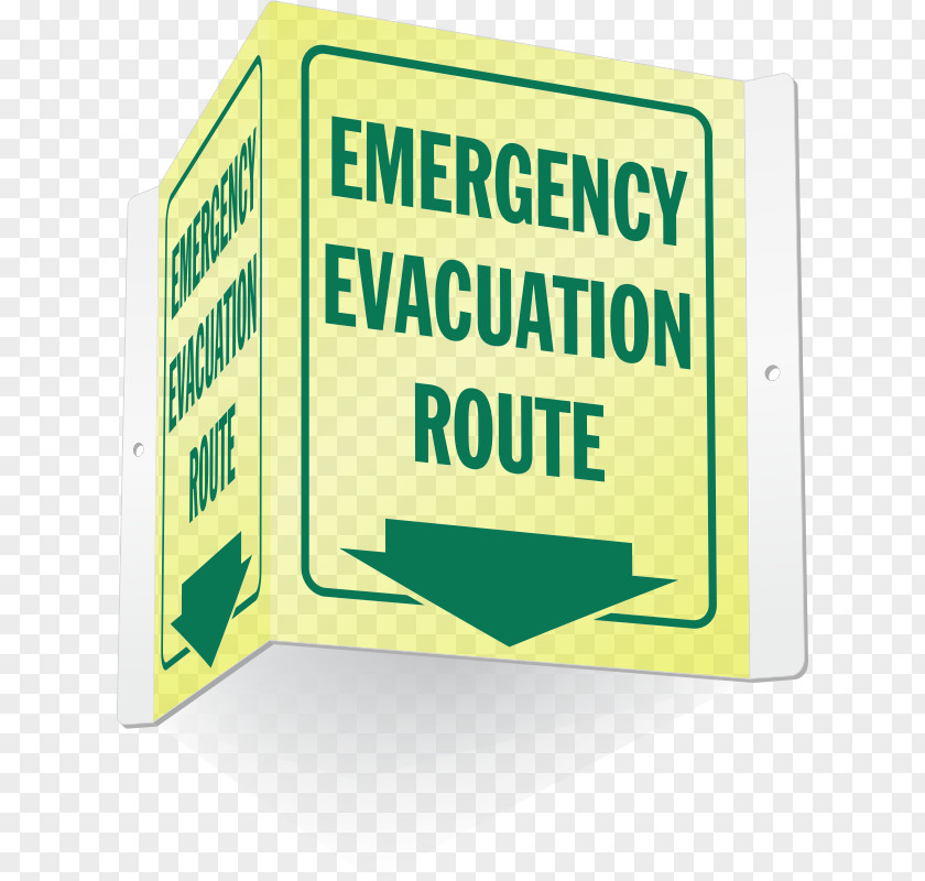 Emergency Evacuation Exit Green Material PNG