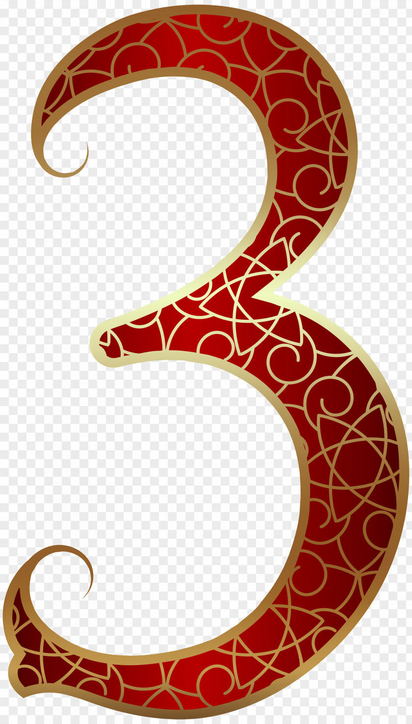 Gold Red Number Three Clip Art Image Sharon 