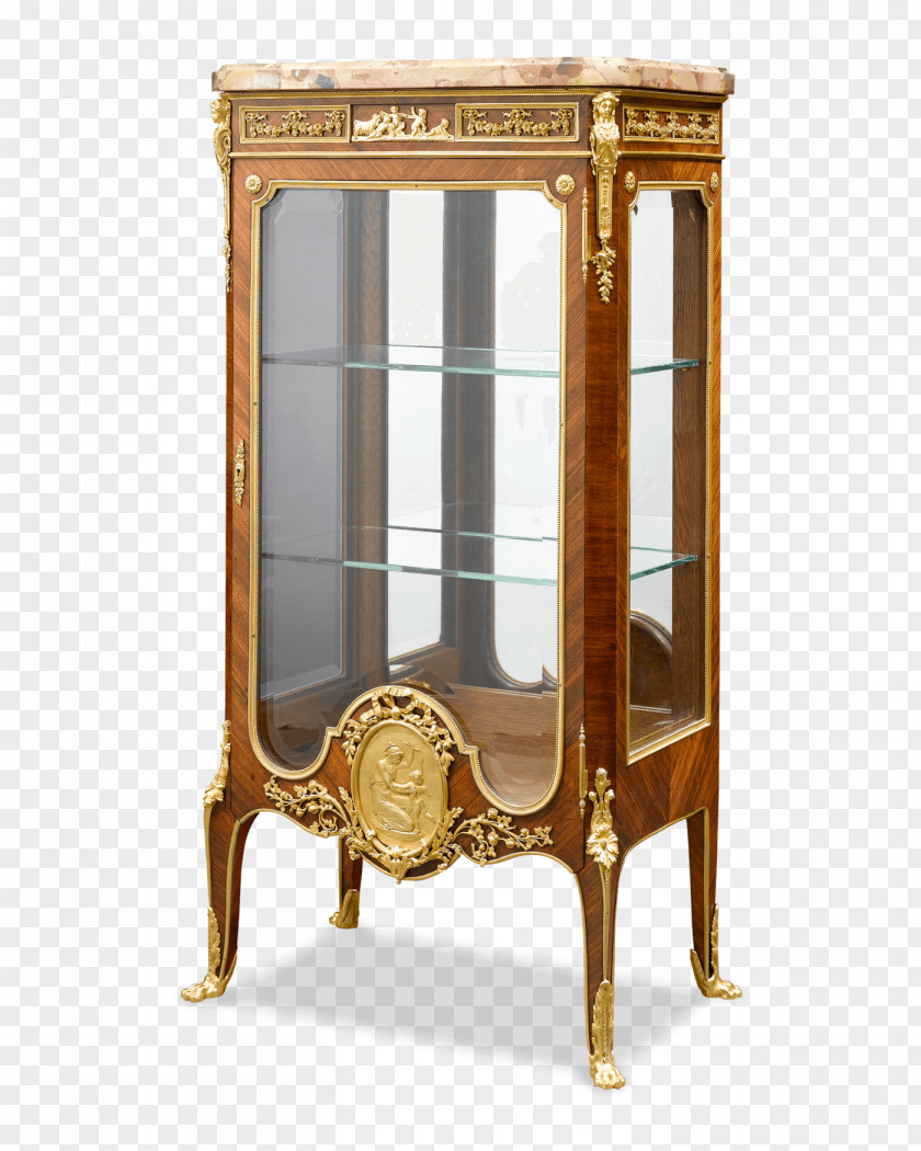 Table Napoleon III Style Display Case Antique PNG