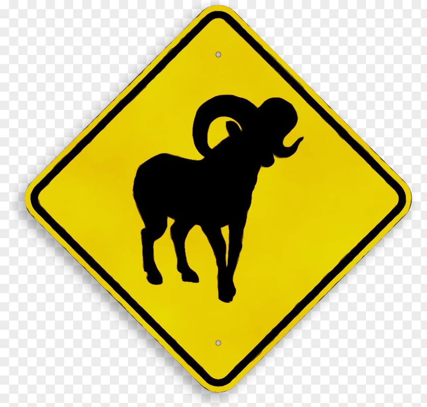 Symbol Sheep Sign Goats Yellow Traffic Aries PNG