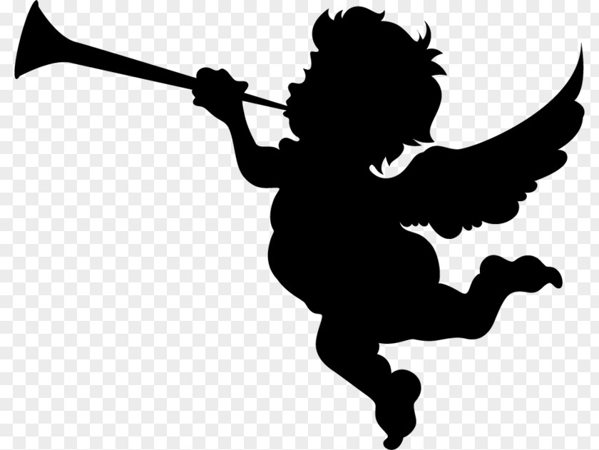 Angel Silhouette Cupid Royalty-free Clip Art PNG