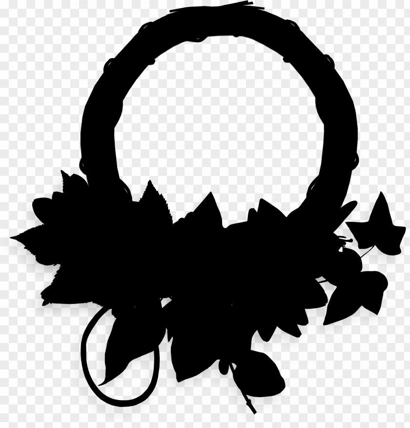 Blackandwhite Plant Circle Leaf PNG