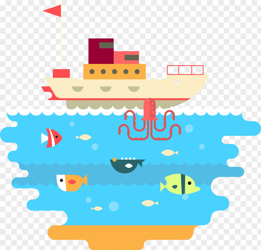 Vector Sea Boat Euclidean Illustration PNG