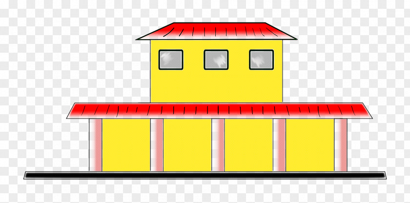 Yellow Line Facade Roof House PNG