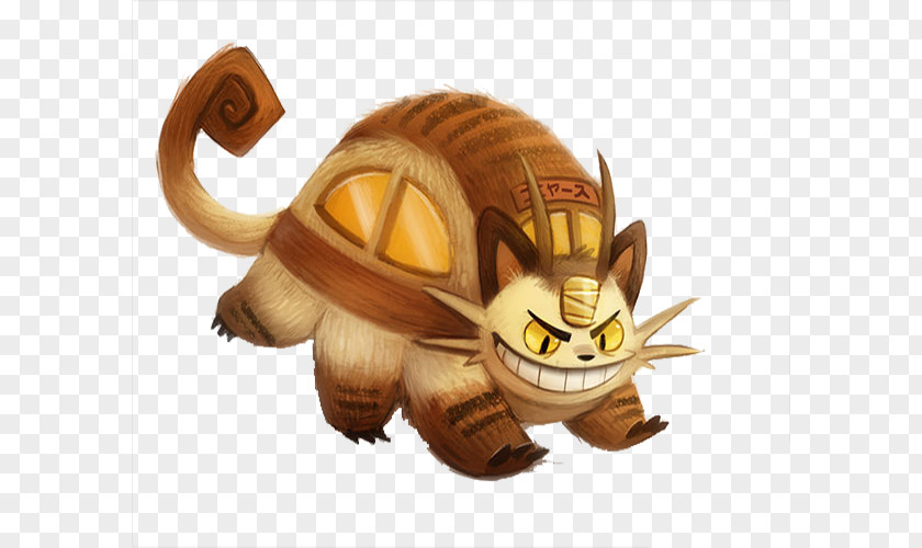Brown Cartoon Cat Catbus Character Illustration PNG