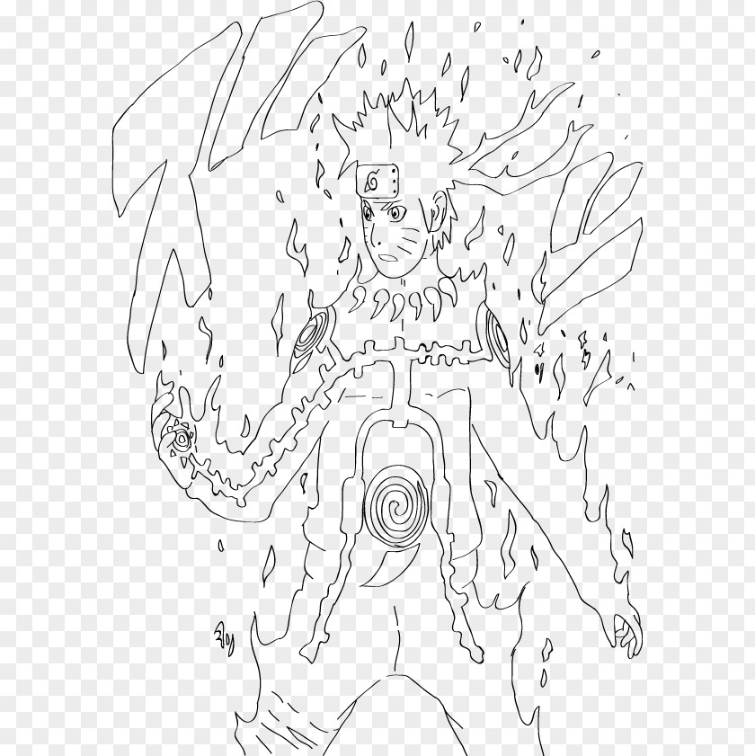 Naruto Line Art Kurama Drawing Minato Namikaze PNG