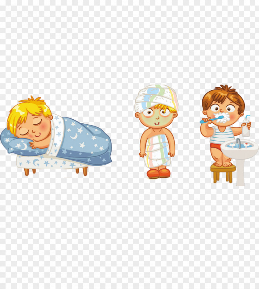 Different Forms Of Cartoon Children Hygiene Health Bathing Clip Art PNG