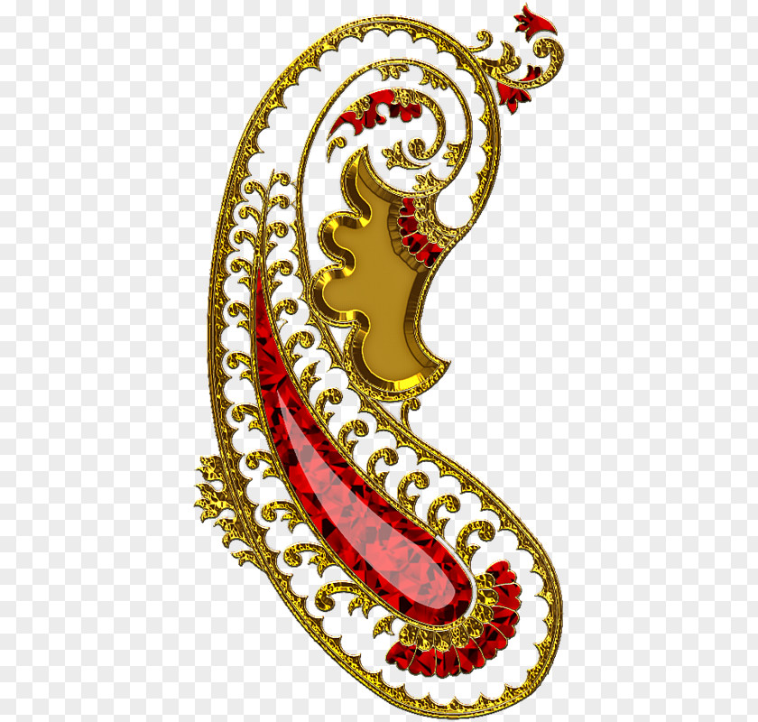 Indian Ruby ​​jewelry Preview Paisley Clip Art PNG