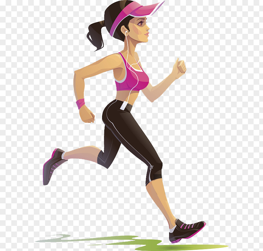 Women In Exercise Running Female Cartoon Illustration PNG