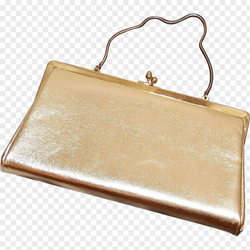 Gold Handling Handbag Clutch Purse Leather Fashion Metal PNG
