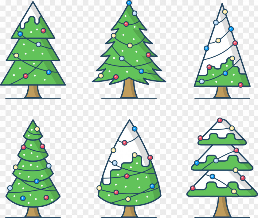 Green Cartoon Christmas Tree Drawing Clip Art PNG